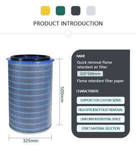 לספק להבה מעכב נייר מסנן מחסנית אוויר קפלים צריכת מסנן מחסנית תעשייתי אבק מסנן אלמנט - Product Image 5