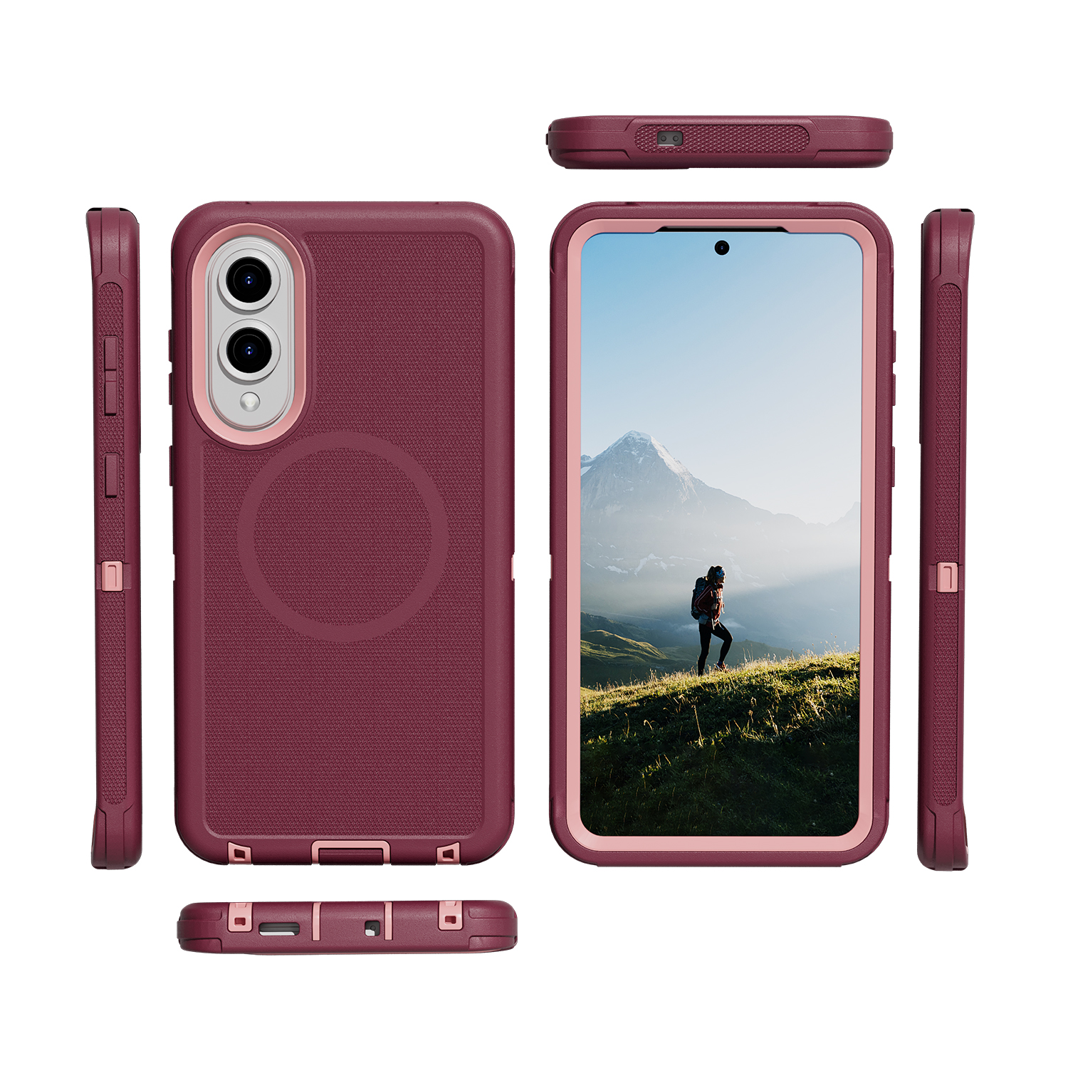 Rosso scuro+rosa chiaro
