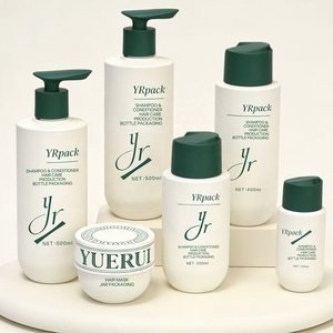 Ensemble de flacons classiques en plastique HDPE pour shampoing et lotion corporelle, 125 ml-500 ml, avec bouchon à disque, pot pour <span class=keywords><strong>masque</strong></span> capillaire en PP, emballage imprimé UV - Product Image 1