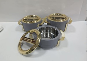 Vaisselle décorative, ensemble de casseroles isothermes de 1,8 L, 2,3 L et 2,8 L <span class=keywords><strong>avec</strong></span> large bord doré et <span class=keywords><strong>fenêtre</strong></span> en verre - Product Image 5