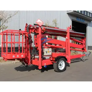 Cherry Picker udara Platform kerja truk dipasang Towable Boom lift dengan harga pabrik