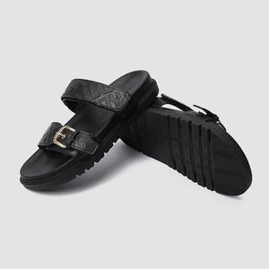 Brand Fashion Women's Comfortable Casual Slipper Double Belt Buckle <b>Sandals</b> Metal Clasp Grain Walking Platform Shoes Lace-Up - Product Image 2
