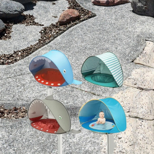 Nuova <span class=keywords><strong>tenda</strong></span> da spiaggia Pop, facile e automatica, protezione UV, parasole impermeabile, spiaggia per bambini, in alluminio, con una camera da letto - Product Image 3