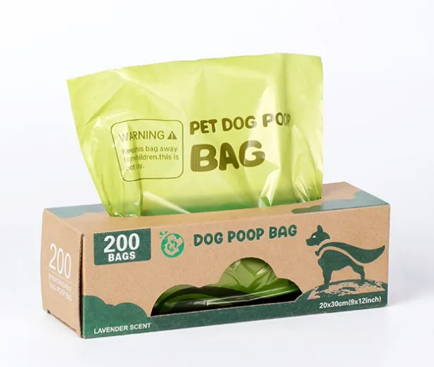 Pet Poop Waste Disposal Rolls Boxed Packed EPI Eco Friendly Thickened Biodegradable Dog Poop Bag for Outdoor Walking Travel Dog