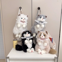 Nouvelle Peluche Chat Réaliste Qui Moaie, Sac de Transport pour Chat Ragdoll, Poupée en Peluche Réconfortante, Cadeau en Peluche, Accessoire de Sac en Forme d'Animal en Peluche