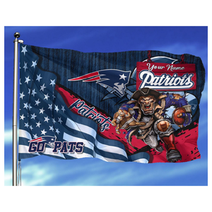 Флаг на заказ New England Patriots Go Pats 3x5 футов для газона, патио, двора, дома, уличного декора, баннер, подарок для спортивных фанатов, оптовая продажа с завода - Product Image 1