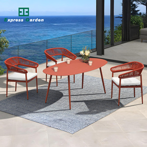 Express Garden Outdoor Aluminum Red Rope Dinning Garden <strong>Table</strong> Set Patio Restaurant Furniture Outdoor <strong>Bistro</strong> <strong>Table</strong> <strong>and</strong> <strong>Chairs</strong> - Product Image 1