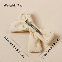 3.7 pouces velours côtelé à pois pinces à cheveux en gros Barattes cheveux arcs Snap Clips pour bébé filles cheveux accessoires infantile chapeaux