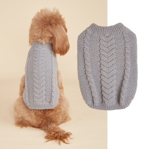 Tissu tricoté de Noël décontracté pour chiens chats pull de couleur unie pour animaux de compagnie mignon <span class=keywords><strong>à</strong></span> deux pattes <span class=keywords><strong>pâte</strong></span> frite torsadée Texture pull Style - Product Image 2