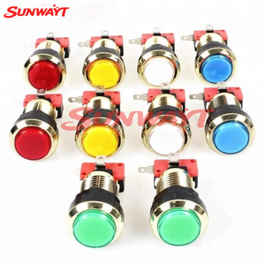 Botón Pulsador Arcade de 32mm Chapado en Oro con LED de 12V, Venta Caliente de Fábrica - Product Image 2
