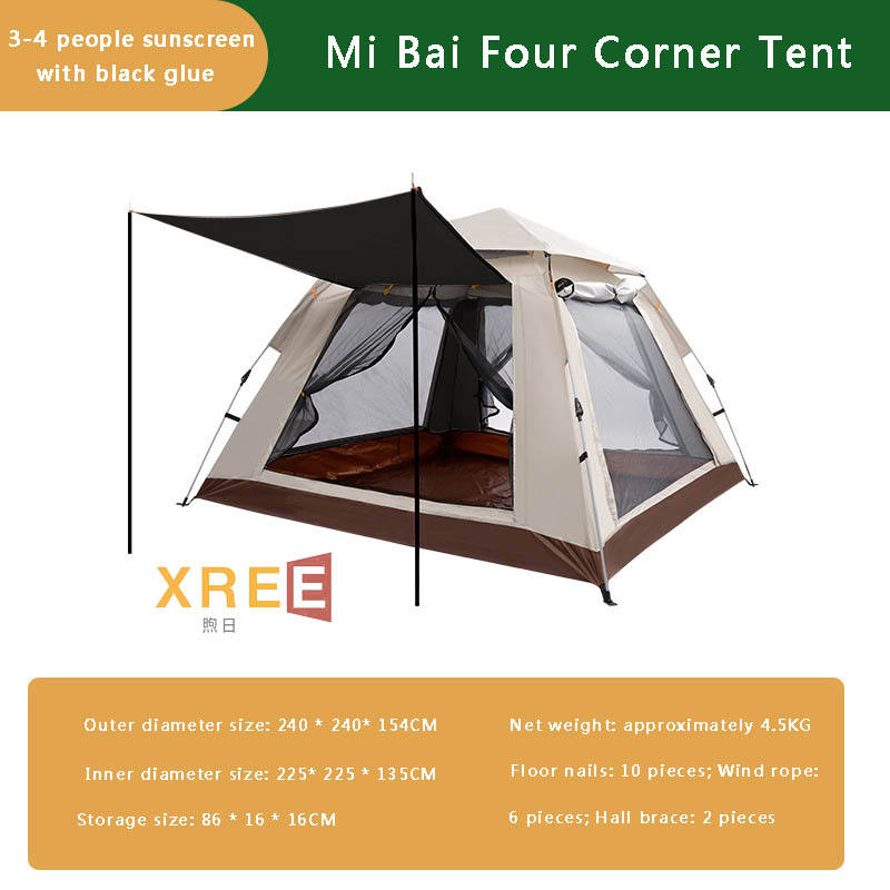 5-8 person four sided tent black glue version