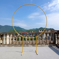 Décor arche de mariage en fer, Support rond d'arrière-plan pour réception-cadeau bébé, cadre à ballons Photo pour décoration de fête d'anniversaire