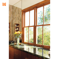 Diseño moderno Resort Single Hung Windows Ventana de madera de aluminio de doble acristalamiento Ventanas revestidas de aluminio impermeables