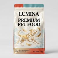 Sachet souple en PE de qualité alimentaire pour aliments pour animaux, anti-oxydation, thermoscellable, à fond plat, pour croquettes sèches pour animaux, usage commercial, directement de l'usine