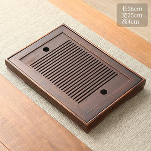 Bandeja de té de bambú personalizada con retención de agua, plato pequeño para el hogar, bandeja de bambú con drenaje, mesa de té Kung Fu, estilo japonés - Product Image 3