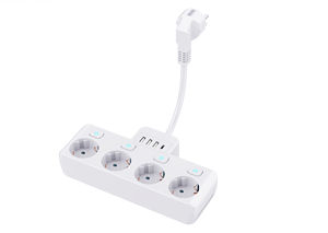 Enchufe de Pared con 4 Tomas de Corriente, Control Individual por Interruptor, 16A, con 2 USB-A y 2 Tipo-C, Cable de 5CM, Corea/Alemania - Product Image 2