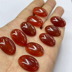 Bán buôn màu xanh lá cây mã não ngọc Chrysoprase mã não đỏ pha lê đá tự nhiên hình bầu dục vòng mặt đá Cabochon đá quý - Product Image 4