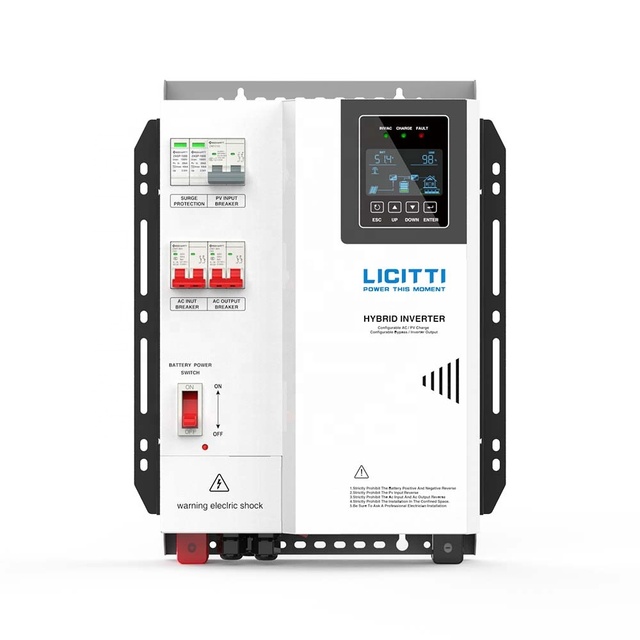 Licitti Inverter and Rectifier DC AC Solar Hybrid Inverter 12V 24V 48V High Efficiency for on Grid Systems