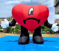 Ballon gonflable d'amour Coeur rouge gonflable pour la fête Désherbage de la Saint-Valentin Décorations de vacances Publicité Installer des ballons