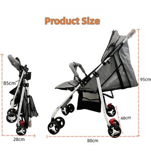 Sky-Touch Trọng lượng nhẹ du lịch Xe đẩy 4 bánh xe thuận tiện đa vị trí ngả có thể gập lại thiết kế lưu trữ lớn giỏ cho bé - Product Image 3