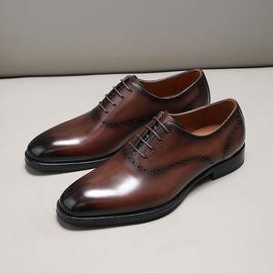 Zapatos Modernos de Oficina y Trabajo con Cordones, Punta en Pico, Hechos a Mano con Cuero Genuino, Cómodos, Transpirables y con Suela Impermeable - Product Image 4