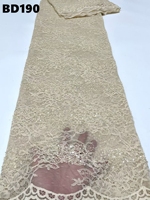 Tissu en dentelle à rayures lavande avec perles et paillettes, en polyester brodé, pour robe de mariée et de soirée aux Émirats arabes unis