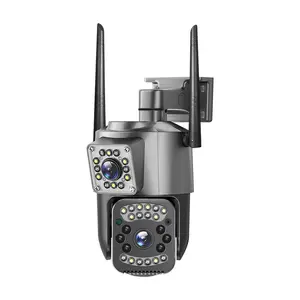 Nuovo 4MP 4G LTE interno IP PTZ videocamera doppia lente 1080P Wireless Smart Home scheda di memoria di sorveglianza CCTV scheda di memoria di sorveglianza