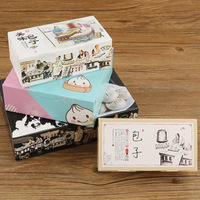 Livraison gratuite boîte d'emballage à emporter de petit pain traditionnel chinois boîte de papier jetable pour petit pain cuit à la vapeur Xiaolongbao Sushi UV