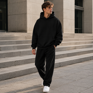 Felpa Pullover con Cappuccio in Pile di Cotone Pesante di Alta Qualità, Tinta Unita, Oversize, Vuota e Personalizzabile, Unisex per <span class=keywords><strong>Uomo</strong></span> e Donna Plus Size - Product Image 5