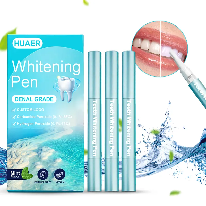 卸売カスタムロゴまばゆいばかりのインスタント歯ホワイトニング16%35% Hp44過酸化物ゴールドナイトジェルペンクリーニングV34歯ホワイトニングペン