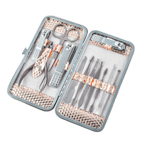 WELLFLYER MS-825 Ensemble de manucure et pédicure en acier au carbone, kit de coupe-ongles avec étui pour hommes et femmes, cadeaux