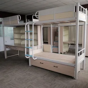 Litera doble de acero, muebles modernos para dormitorio escolar