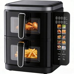 Friteuse à air électrique double panier 11L 2026 avec contrôle numérique et minuterie 0-60 min 200W ° Contrôle de température C, revêtement PTFE, sans huile, 2800W - Product Image 6