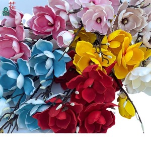 Flores Artificiales de Magnolia de Seda Hechas a Mano para Decoración de Bodas en Hoteles, Estilo Wabi Sabi - Product Image 1