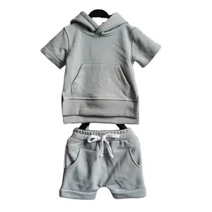 Zomer Kinder Shorts Set Met Korte Mouwen T-Shirt Trainingspak Sport Hoodie En Korte Broek