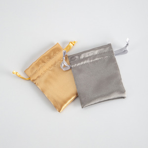 Satin <b>Drawstring</b> Bags 8x10cm 15x20cm Jewelry Gift Storage <b>Pouches</b> Rectangular Packaging With Printing Logo Option - Product Image 3