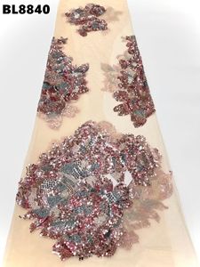 Dentelle de luxe à sequins et perles lourdes, fabriquée à la main en tissu haute <span class=keywords><strong>couture</strong></span>, édition limitée, pour robes de soirée haut de gamme sur mesure - Product Image 2