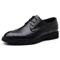 Chaussures à lacets en PU à bout pointu pour hommes, grandes tailles, motif serpent, style décontracté et professionnel, pour le commerce transfrontalier