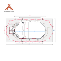 Kawagebo Kamp (KK) Custom Wild Luxury 4 Person PVC/PVDF Toile imperméable 242 ㎡   Tente de glamping pour hôtel-resort safari