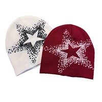 Gorro de invierno sin puño personalizado al por mayor, tejido jacquard, forrado de satén, para hombres, mujeres y adultos
