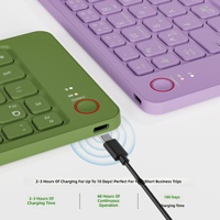 Keyboard Lipat RUYI dengan Touchpad, Keyboard Mini Nirkabel Isi Ulang untuk iPad, Tablet & Laptop