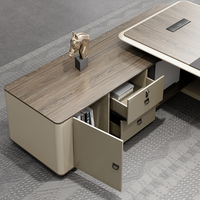 Meubles de bureau de direction, bureau moderne de luxe, table en forme de L