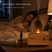 Diffuseur d'huiles essentielles commercial personnalisable en bois de hêtre 30 ml, sans eau, silencieux, rechargeable, nébulisation à air froid, LED, pour la maison