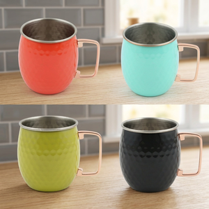 Stainless Steel Coloured Moscow Mule Beer <b>Mugs</b> with HANDGRIP Eco-Friendly Gift <b>Box</b> Packaging - Product Image 2