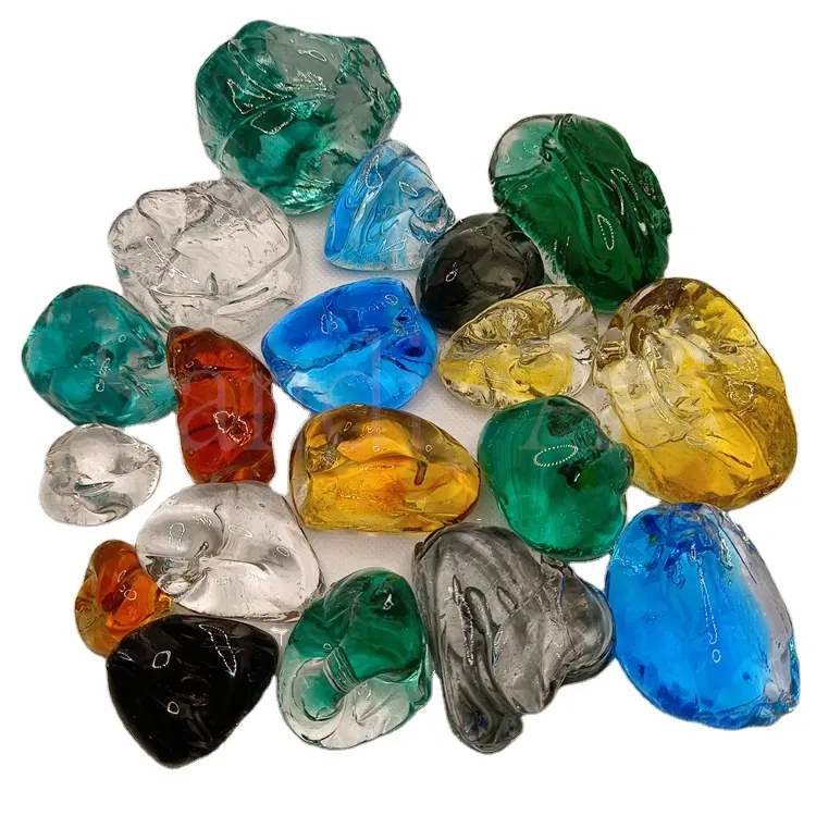 أحجار من زجاج المورانو يدوية الصنع مع فتحة للزينة يُمكن تعليقها بنفسك