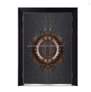 2025 Outdoor-Sicherheitstür aus Kupfer mit Kugelsicherer Stahlplatte für Villen, Außen-Eingangstür mit Fertigoberfläche - Product Image 5