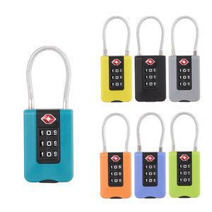 Serrure à combinaison approuvée par la TSA pour bagages, sacs à dos de voyage, matériau ABS, serrure à code à 3 chiffres avec câble en acier - Product Image 1