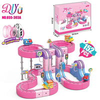 MILI 180 pièces Nouveau train magnétique rose avec bloc de charge USB, jouet cube, circuit de train à lévitation magnétique DIY