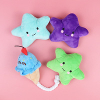 Vente en gros de peluche à la crème glacée Pet Squeaky Plush Oxford Cotton Dog Toys Jouets animaux recyclés