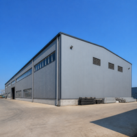 Atelier en structure métallique préfabriquée durable, entrepôt métallique à travée libre résistant aux intempéries, garage de stockage, bâtiment industriel